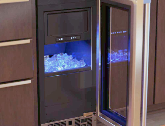 speciality icemaker bilt into cabinets